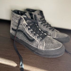 Vans high top RARE distressed black leather